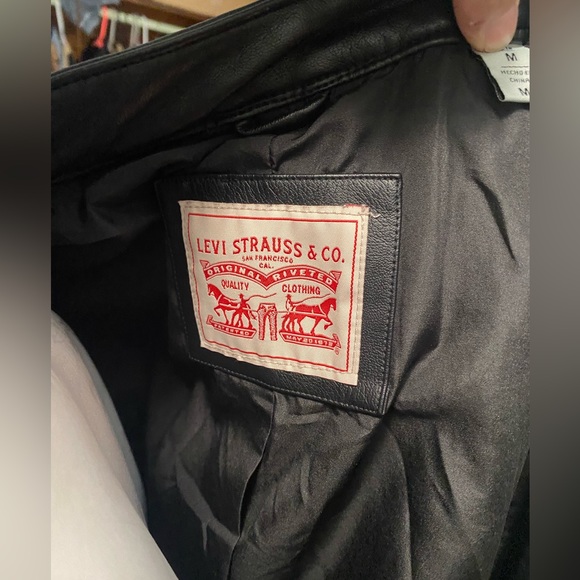 Levi’s faux leather moto jacket size Medium - Picture 8 of 9
